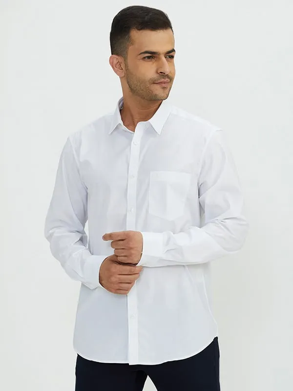 Men Solid Full Sleeve Cotton Stretch Shirt
