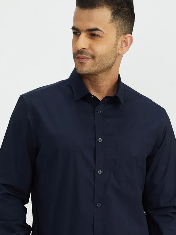 Men Solid Full Sleeve Cotton Stretch Shirt