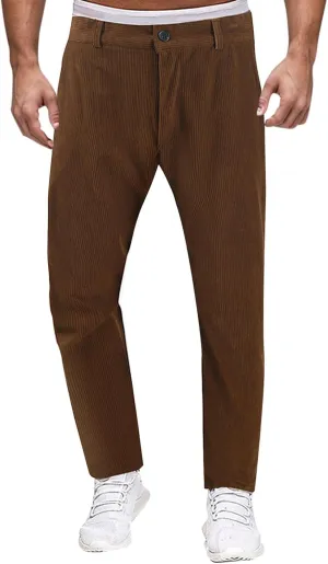 Men's Casual Pants High Waist Zip Off Straight Leg Pants Casual Slim Fit Lightweight Chino Golf Pants Pencil Trousers