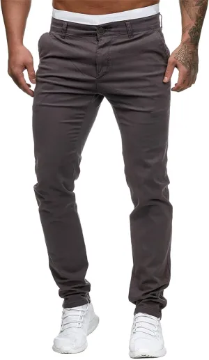 Mens Casual Pants Slim Fit Stretch Flat Front Slacks Zip Off Skinny Golf Chino Business Work Dress Pants with Pockets
