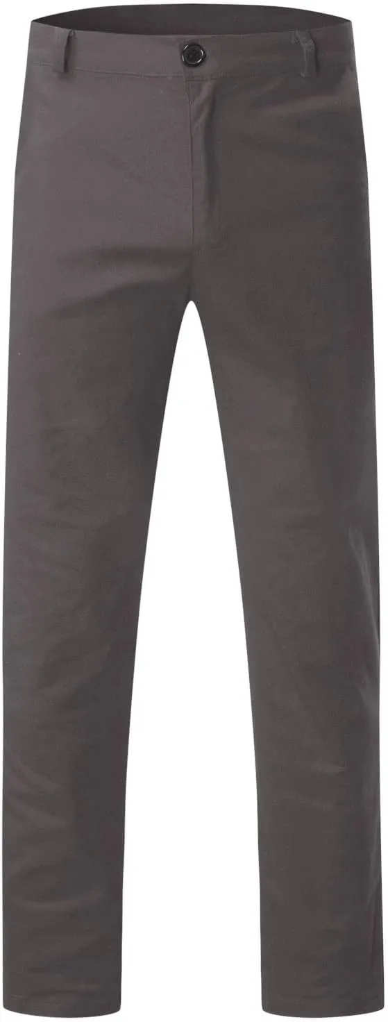Mens Casual Pants Slim Fit Stretch Flat Front Slacks Zip Off Skinny Golf Chino Business Work Dress Pants with Pockets