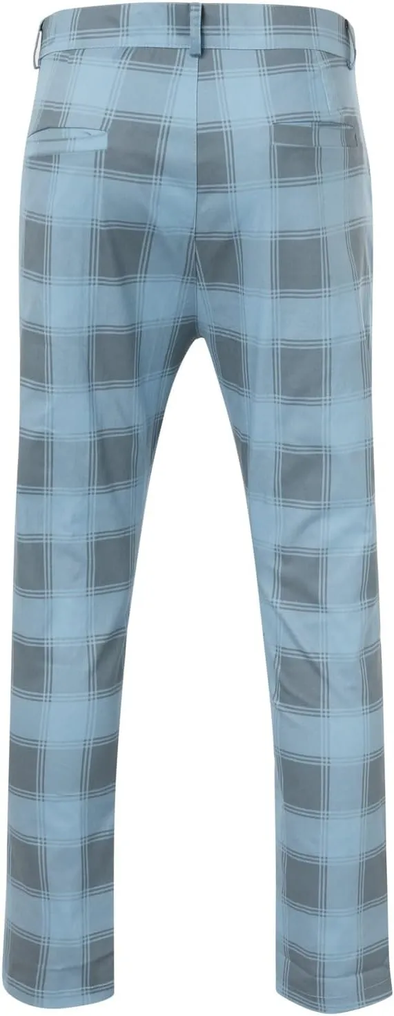 Men's Dress Pants Slim Fit Flat Front Plaid Business Work Pencil Trouser Casual Stretch Golf Chino Pants with Pockets