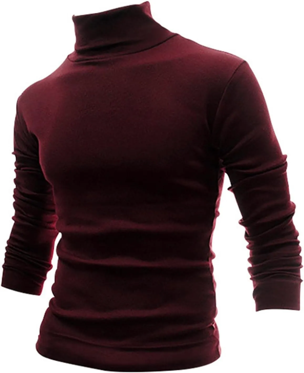 Mens Mock Turtleneck Long Sleeve Shirts Cotton Basic Layering Work Shirts Slim Fit Thermal Undershirts Tunic Tops