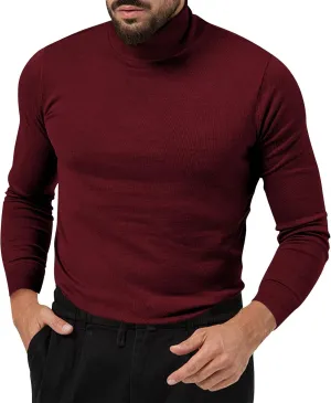 Mens Mock Turtleneck Long Sleeve Shirts Cotton Basic Layering Work Shirts Slim Fit Thermal Undershirts Tunic Tops