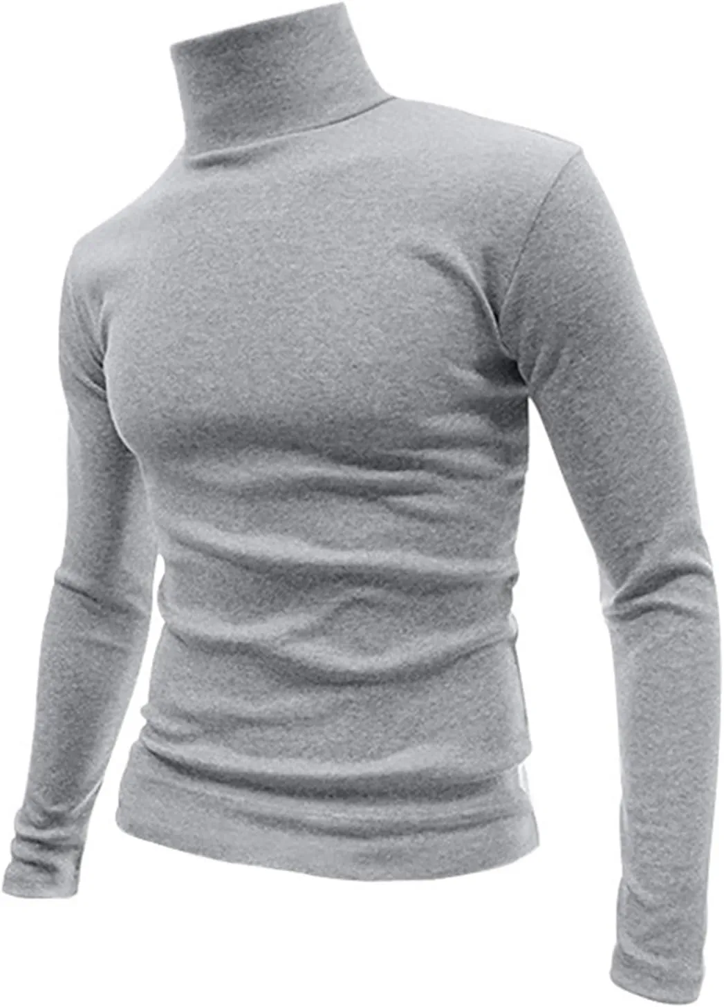 Mens Mock Turtleneck Long Sleeve Shirts Cotton Basic Layering Work Shirts Slim Fit Thermal Undershirts Tunic Tops