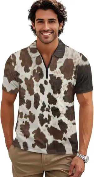 Men's Shirts Short Sleeve Zipper Shirt Slim Fit Tennis Golf Shirts Summer Casual Workout Athletic Tops
