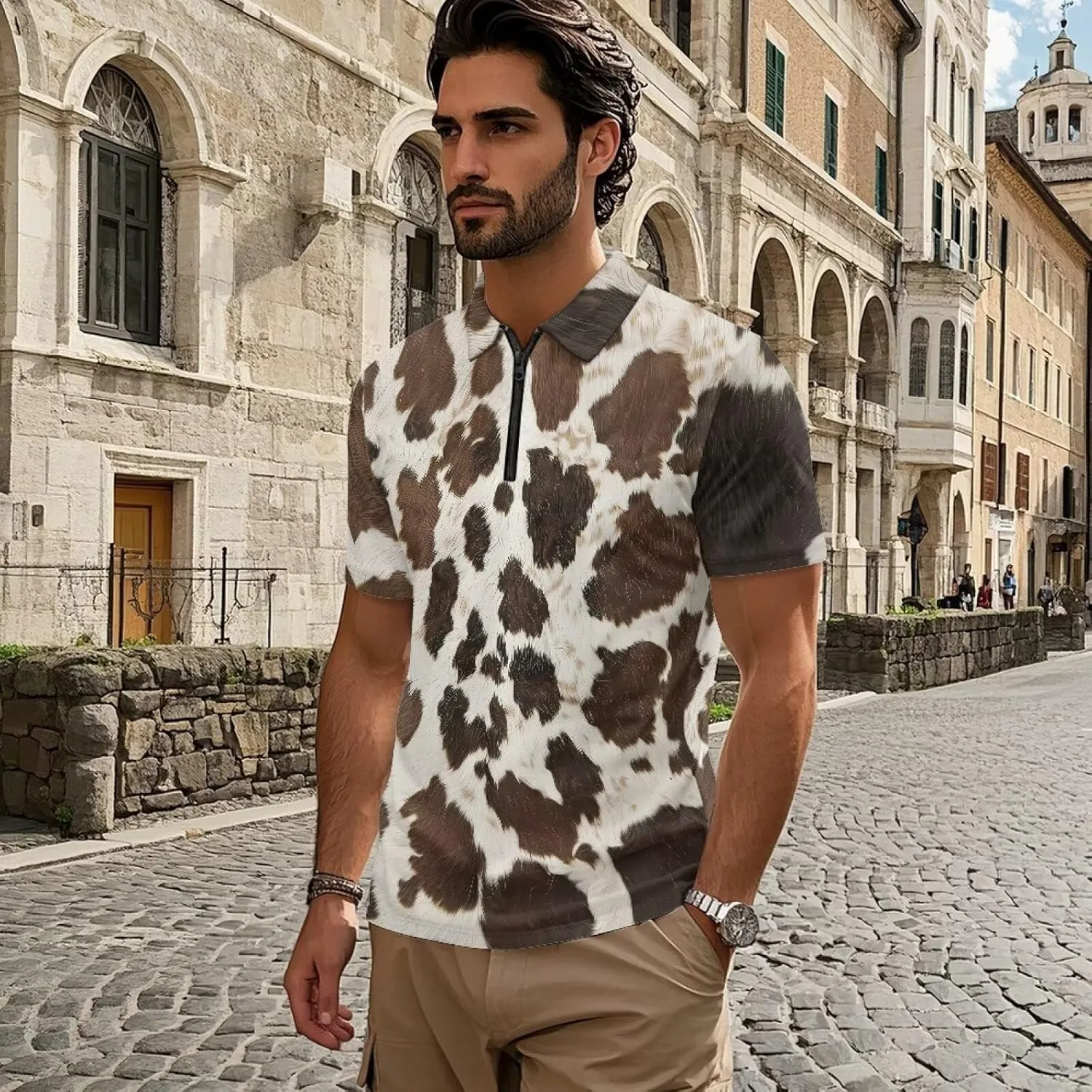 Men's Shirts Short Sleeve Zipper Shirt Slim Fit Tennis Golf Shirts Summer Casual Workout Athletic Tops