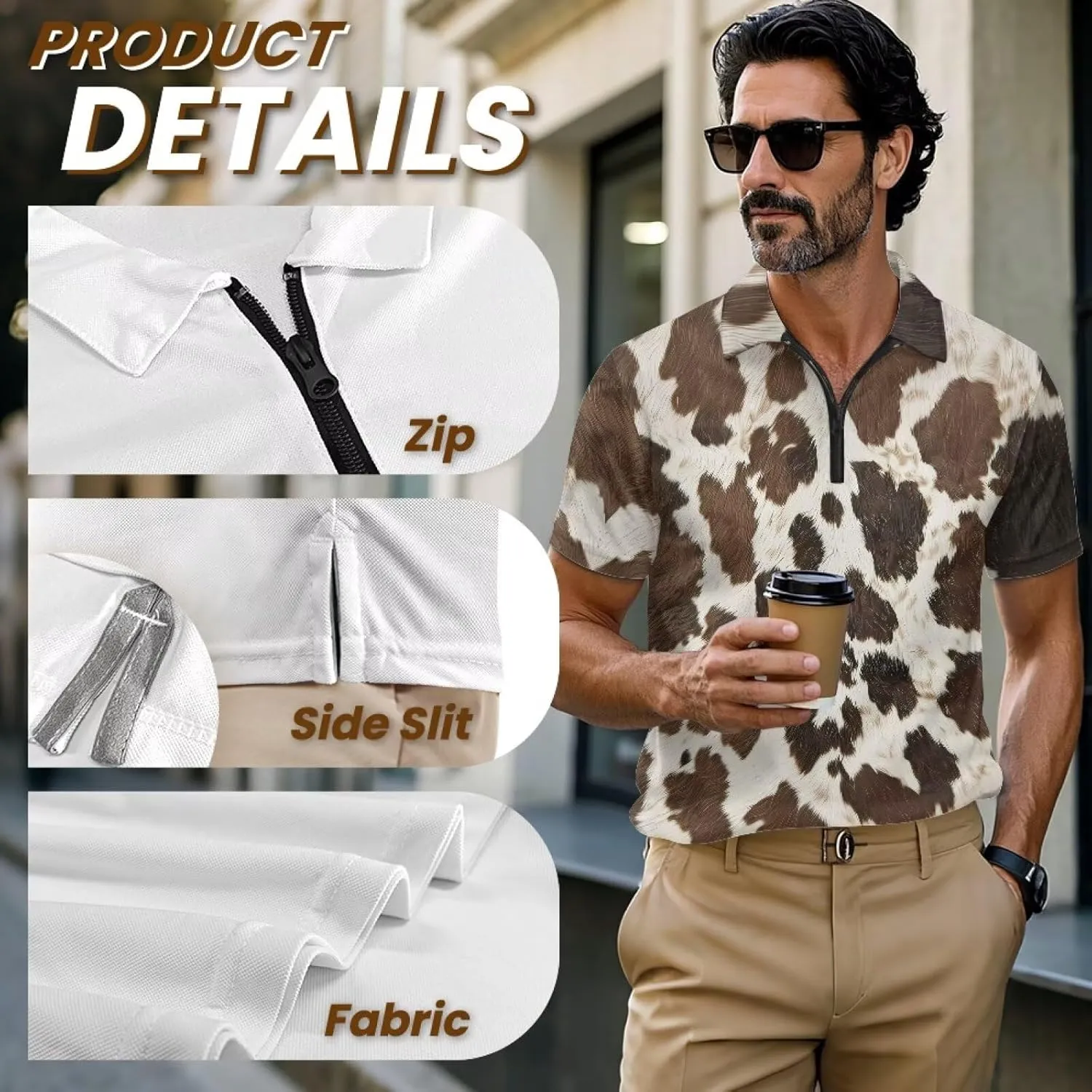 Men's Shirts Short Sleeve Zipper Shirt Slim Fit Tennis Golf Shirts Summer Casual Workout Athletic Tops