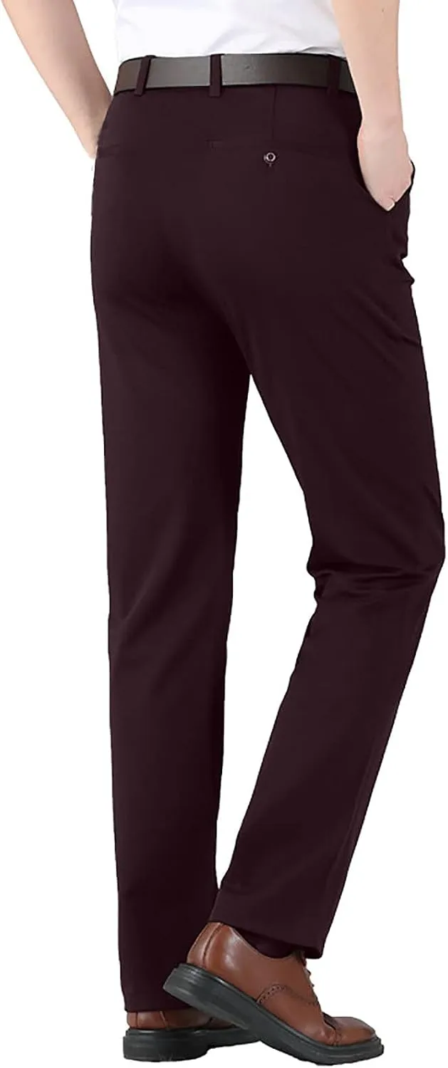 Men's Slim Fit Dress Pants Zip Up Stretchy Skinny Chinos Casual Business Work Pants Flat Front Outdoor Sports Golf Pants