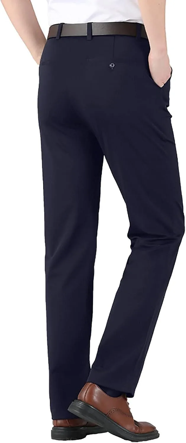 Men's Slim Fit Dress Pants Zip Up Stretchy Skinny Chinos Casual Business Work Pants Flat Front Outdoor Sports Golf Pants