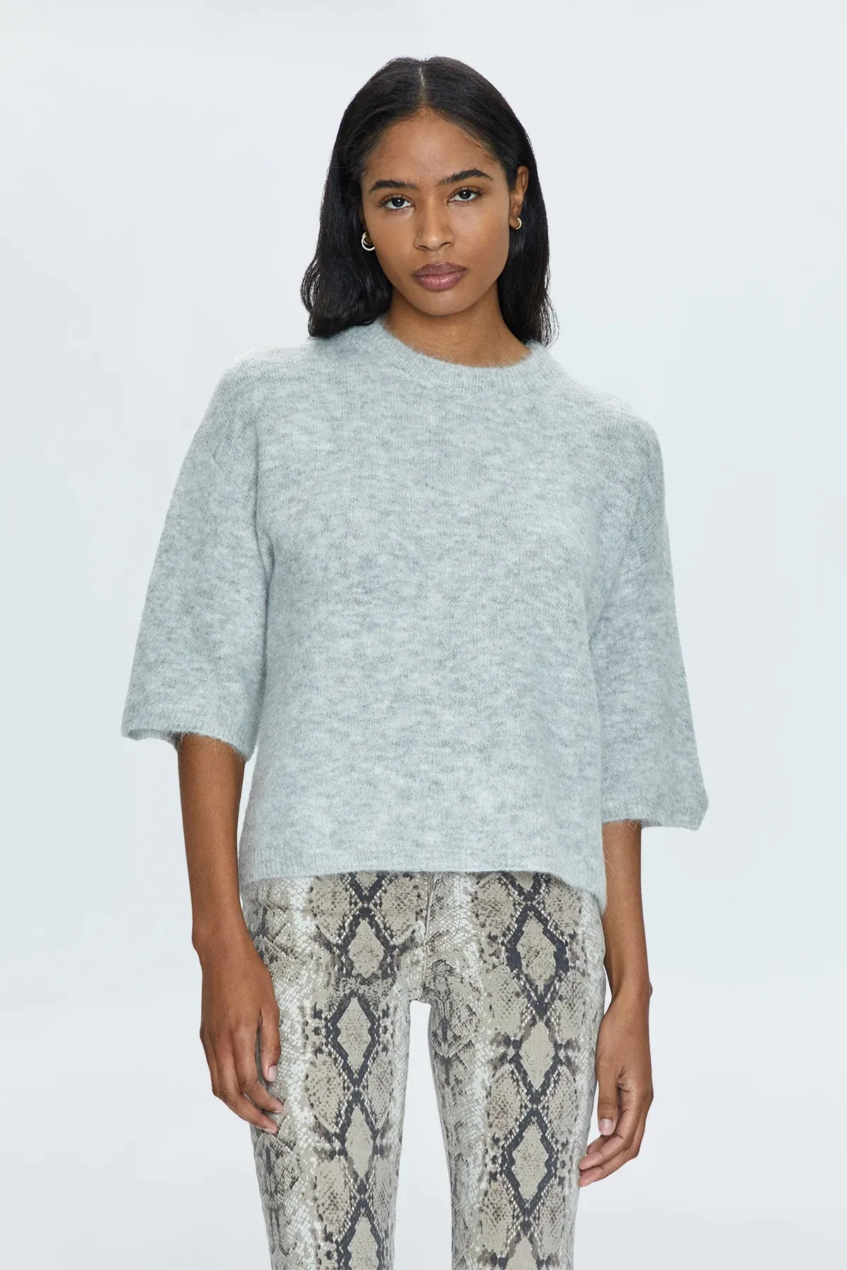 Micah Sweater Tee~ Soft Grey
