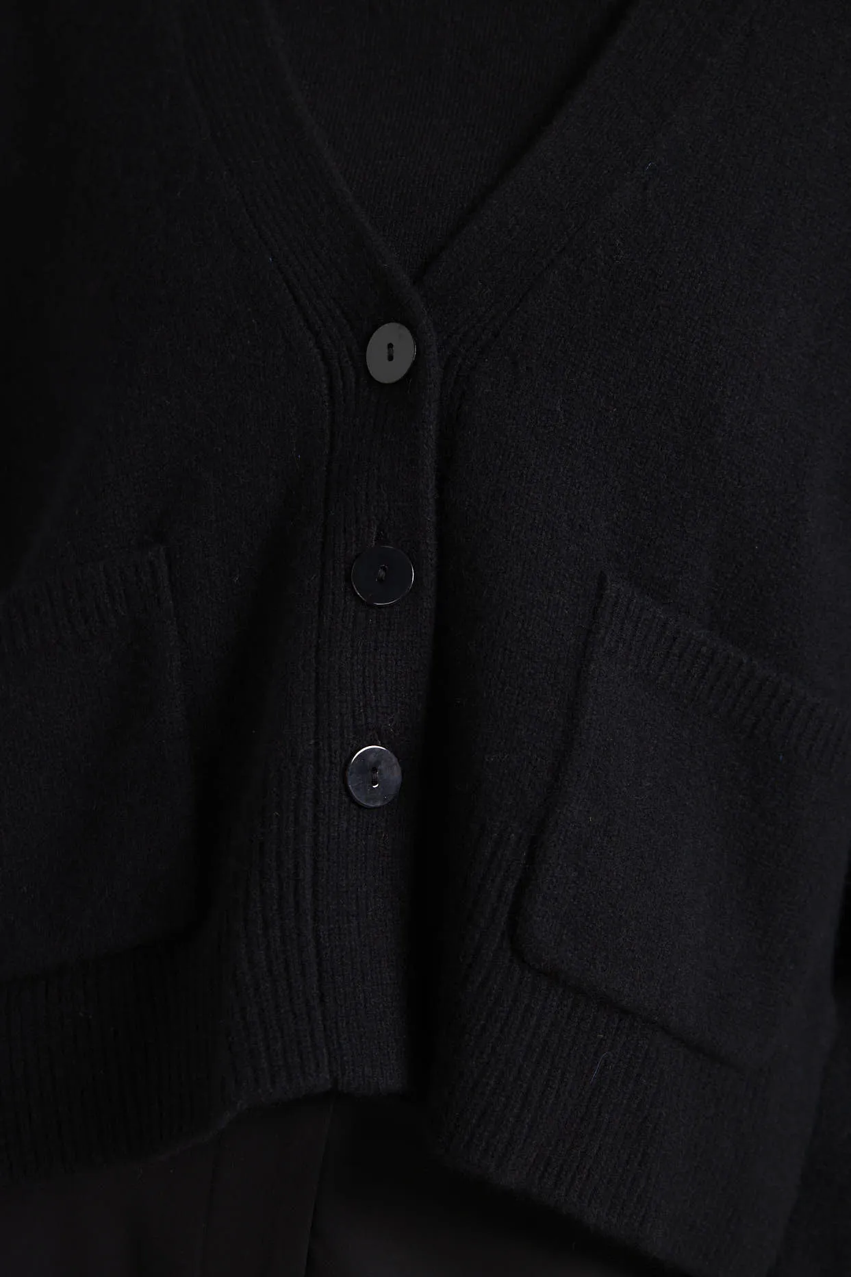 Michaela Merino Cashmere Cardi In Black