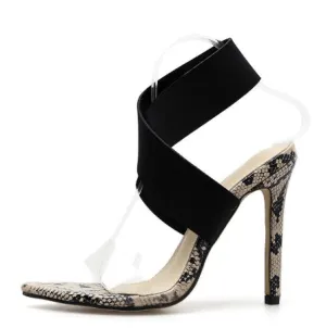 Michelle  High Heels mit Schlangenledermuster