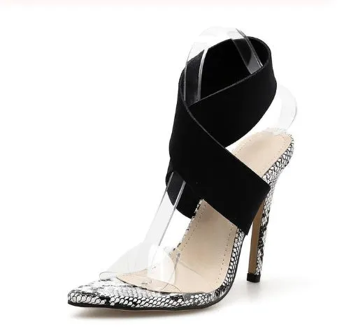 Michelle  High Heels mit Schlangenledermuster