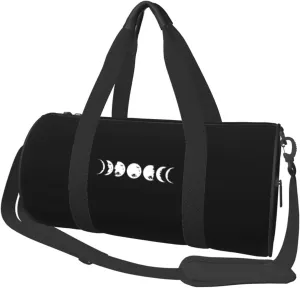Moon Phases Convertible Garment Bag with Shoulder Strap, Carry on Garment Duffel Bag for Men Women - Rolling Foldable for Travel Luggage Bags (Black)