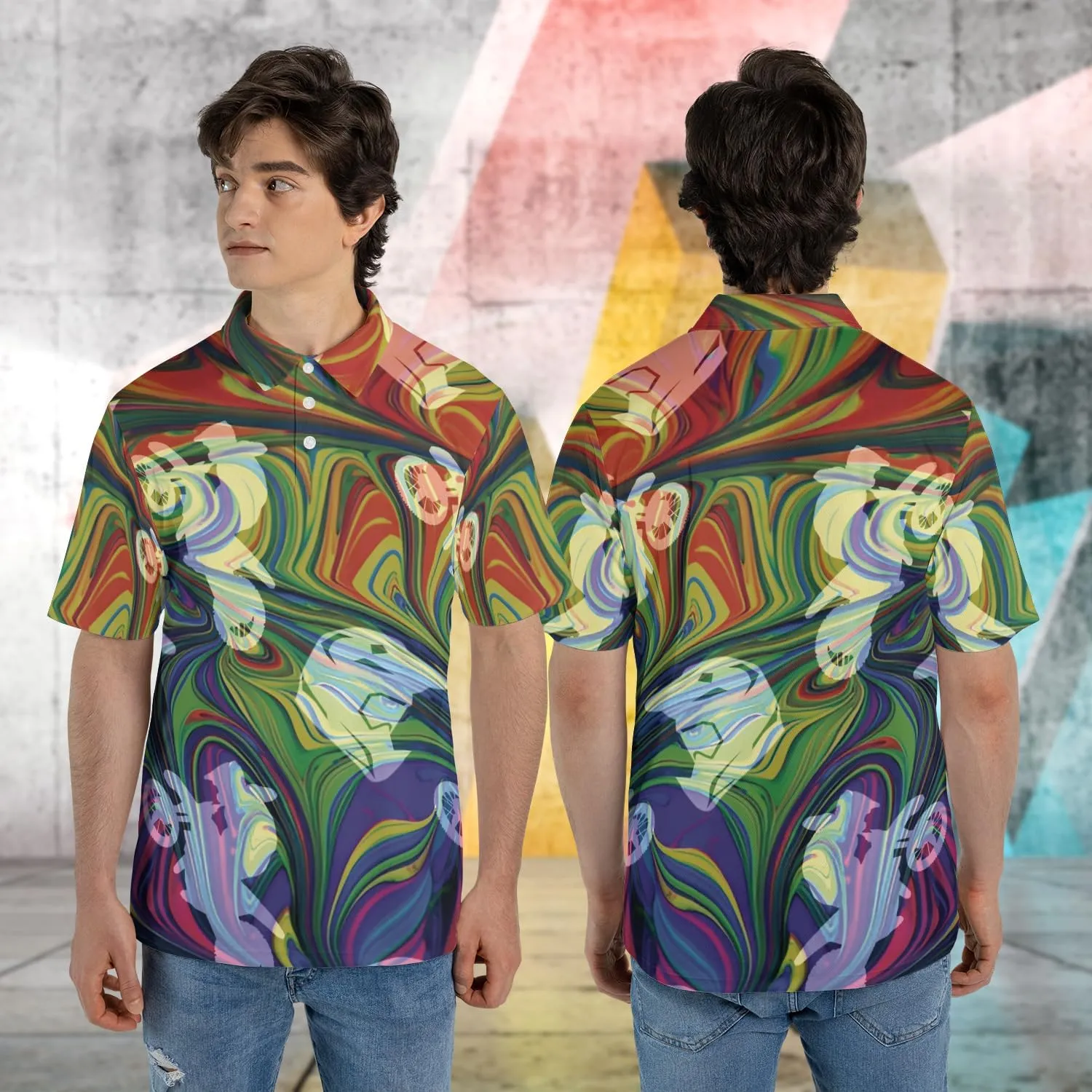 Motocross Men's Polo Shirts - Dirt Bike Short Sleeve Regular Fit Polo Shirts for Men Series 31