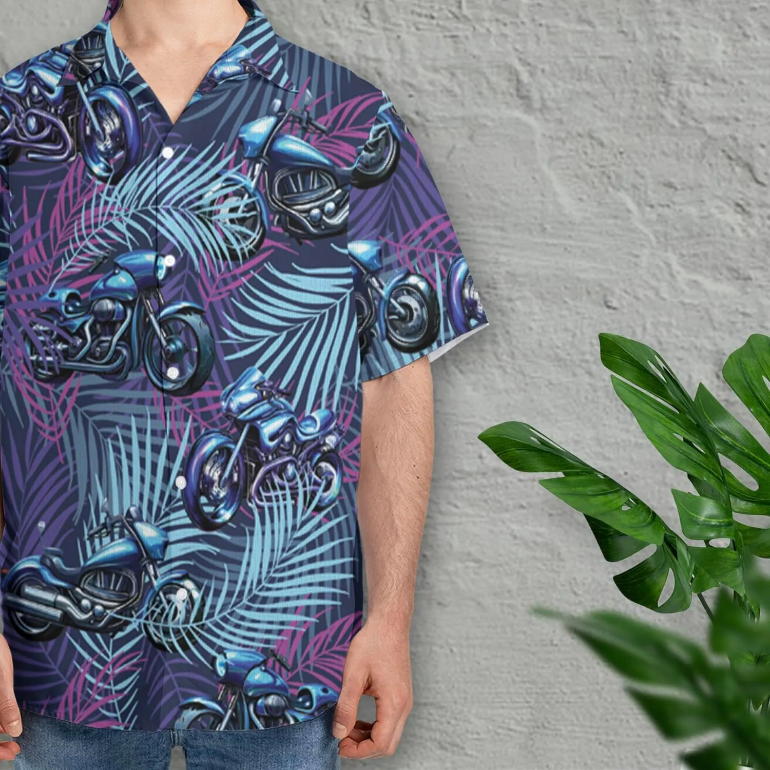 Motor Hawaiian Shirts for Men - Motor Lover Button Down Mens Shirts Short Sleeve Luau Beach Shirt Series 69