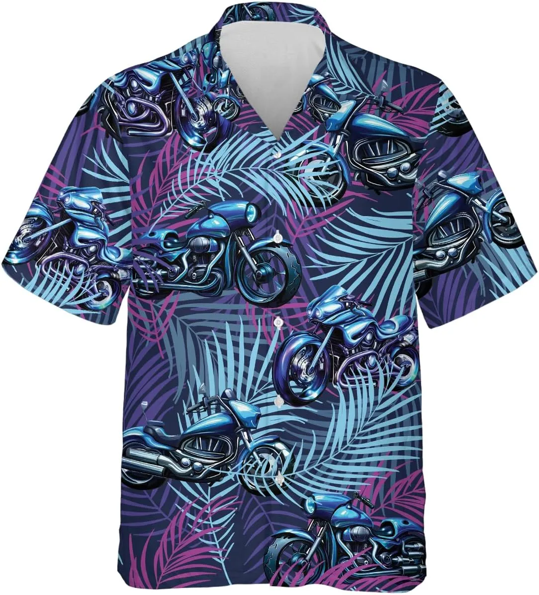 Motor Hawaiian Shirts for Men - Motor Lover Button Down Mens Shirts Short Sleeve Luau Beach Shirt Series 69
