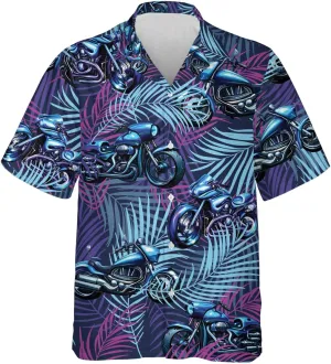 Motor Hawaiian Shirts for Men - Motor Lover Button Down Mens Shirts Short Sleeve Luau Beach Shirt Series 69