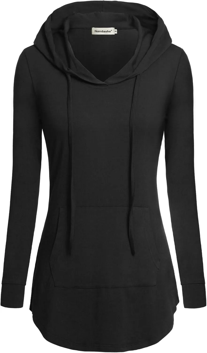 Nandashe Women Pullover V-Neck Long Sleeve Kangaroo Pocket Tunic Hoodies