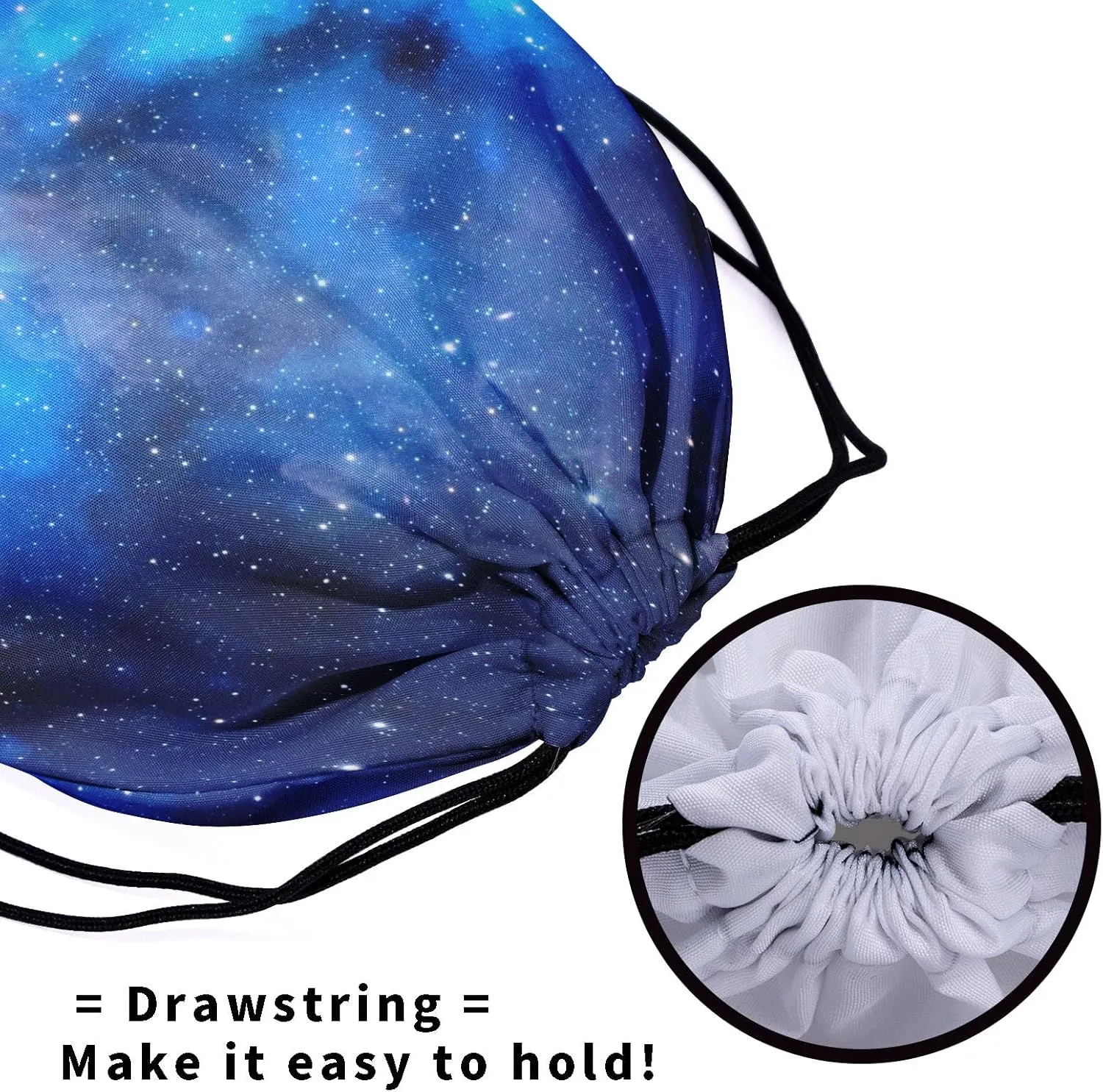 Navy Galaxy Grip Bag - Blue Stars Gymnastics Grip Bag Cute Nebula Star Gym Drawstring Storage Bags