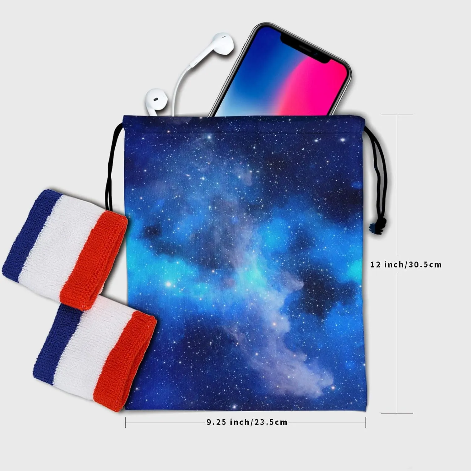 Navy Galaxy Grip Bag - Blue Stars Gymnastics Grip Bag Cute Nebula Star Gym Drawstring Storage Bags