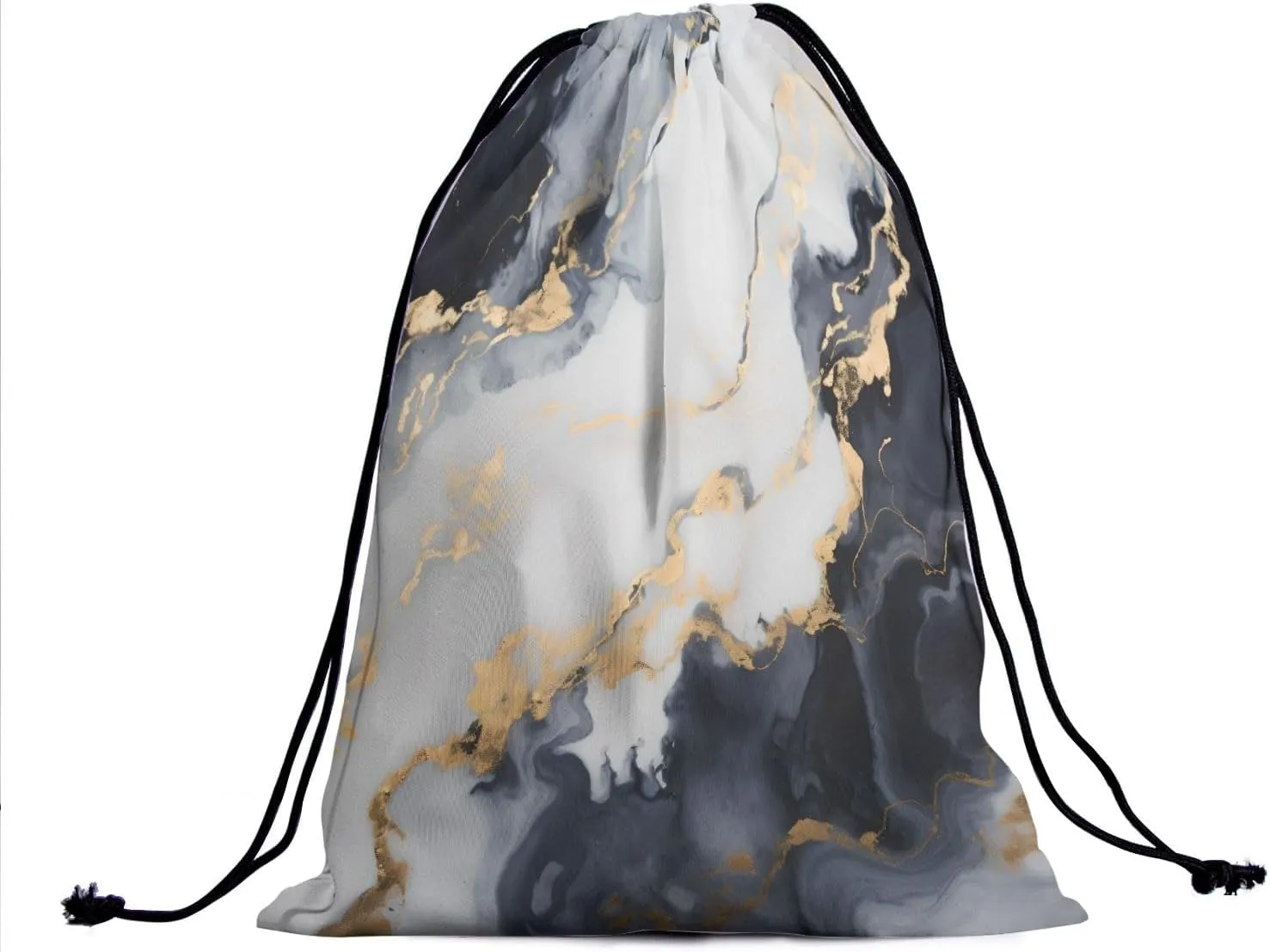 Nerxy Black White Marble Grip Bag - Marbling Drawstring Gymnastics Small Grip Bag Stone Texture Art Storage Bag for Personal Equipment