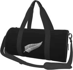 New Zealand Maori Fern Convertible Garment Bag with Shoulder Strap, Carry on Garment Duffel Bag for Men Women - Rolling Foldable for Travel Luggage Bags (Black)