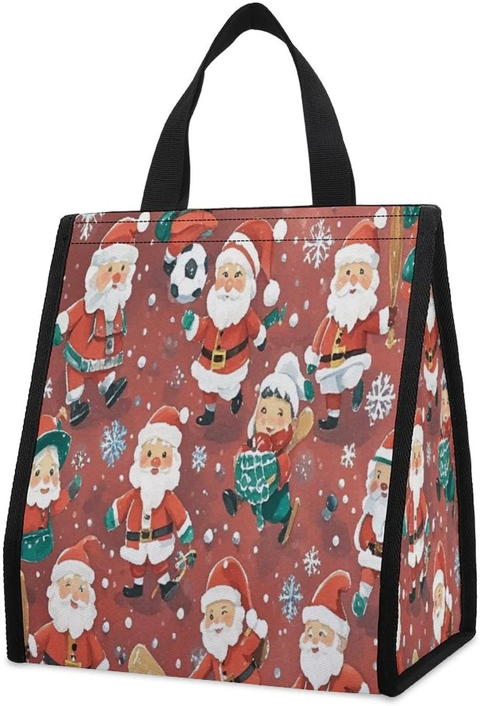 Outdoor Cooler Bags, Christmas Sports Printed Cooler Bag, Insulated Tote Bag, Grocery Tote Bag