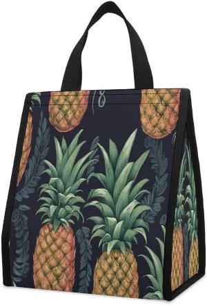 Outdoor Cooler Bags, Pineapple Printed Cooler Bag, Insulated Tote Bag, Grocery Tote Bag