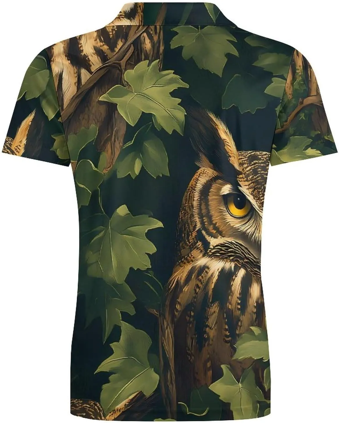 Owls in The Leaves Men's Polo-Shirt Regular-Fit Short Sleeve Sports Quick Dry Golf Tennis T-Shirt