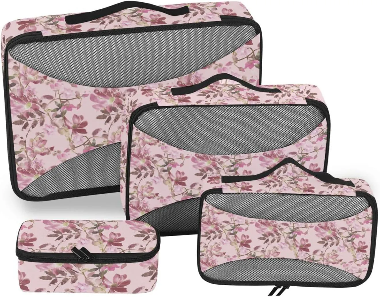 Packing Cubes for Suitcases Set of 4 Suitcase Organizer Bags Packing Cubes for Travel Women Packimg Cubes Pink Floral