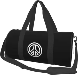 Peace Sign Convertible Garment Bag with Shoulder Strap, Carry on Garment Duffel Bag for Men Women - Rolling Foldable for Travel Luggage Bags (Black)