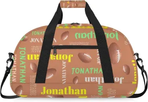 Personalized Duffle Bag - Custom Name Kids Sports Bag, Sleepover Bags for Girls, Lightweight Toddler Boys Overnight Bag for Weekender Travel Cheer Dance Ball Game, Football Text