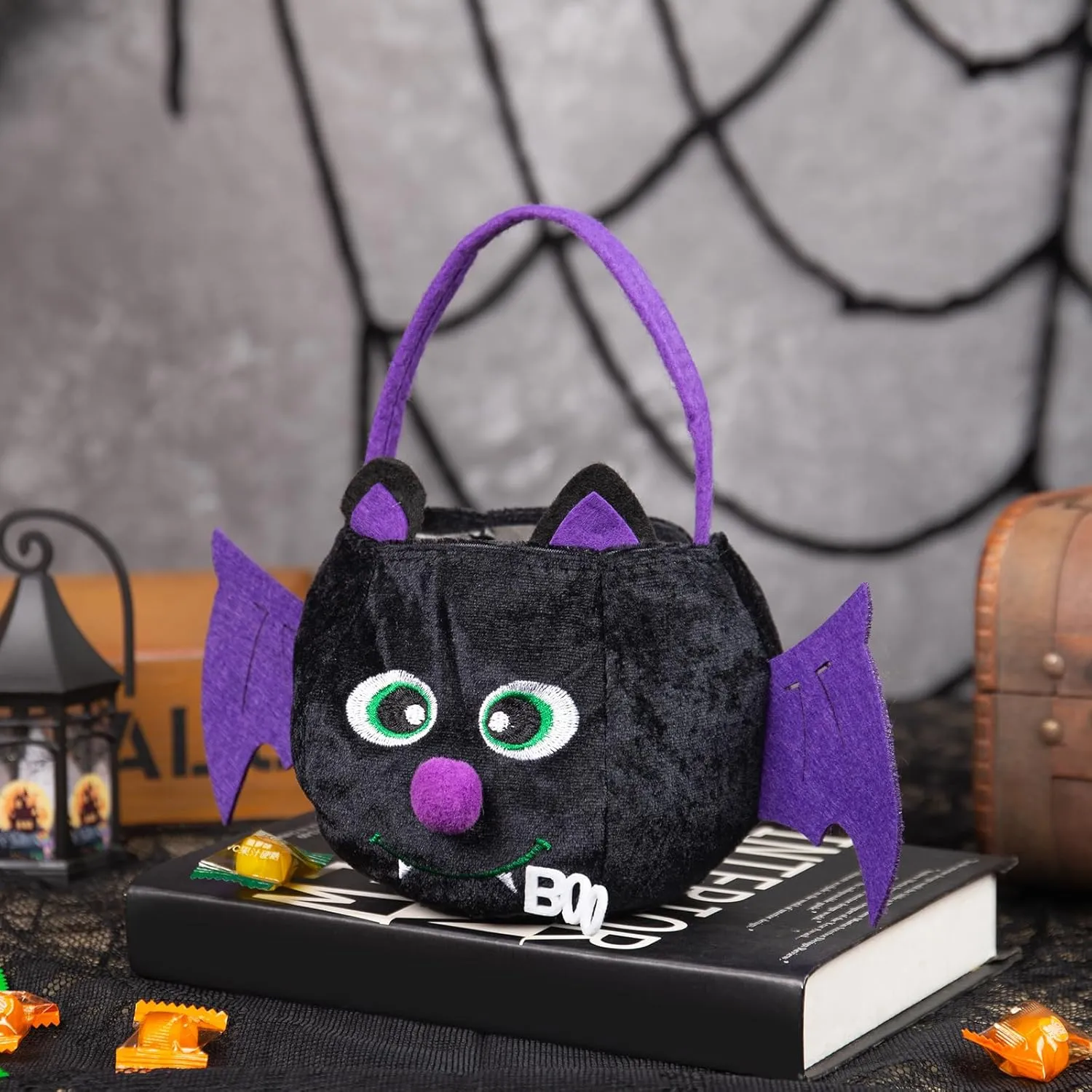 Personalized Halloween Trick or Treat Bags for Kids Halloween Candy Bags Halloween Custom Name Embroidered Candy Basket
