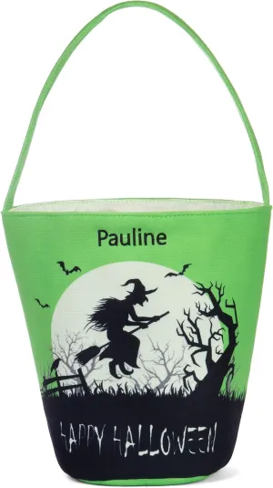 Personalized Halloween Trick or Treat Bags for Kids Halloween Candy Bags Halloween Custom Name Embroidered Candy Basket