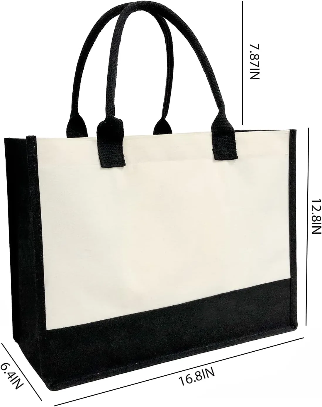Personalized Initial Canvas Tote Bag for Women, Beach Bag with Inner Zipper Pocket for Wedding, Birthday, Holiday