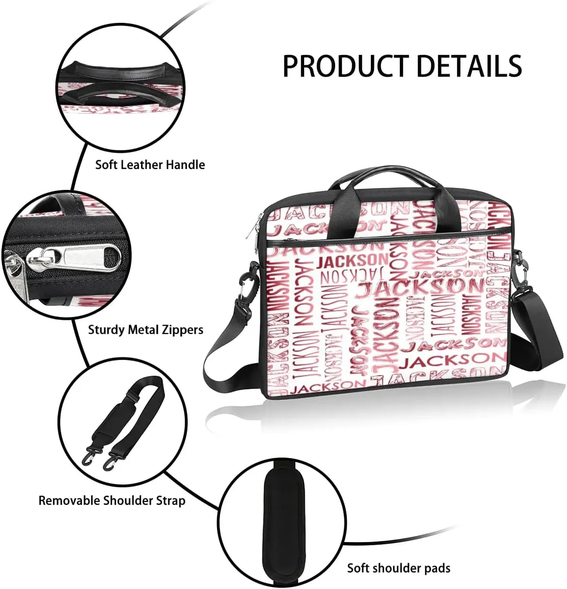 Personalized Laptop Bag Case Briefcases for Men Woman Boys Girls, Custom Gift Computer Cases for Laptops, Tablet Shoulder Bag