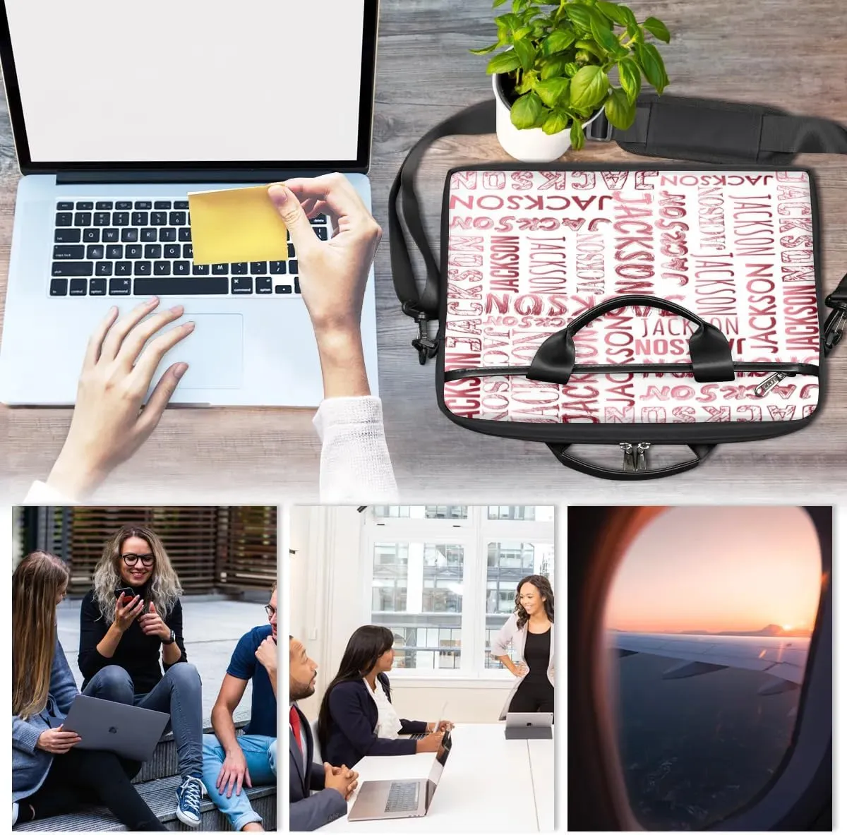 Personalized Laptop Bag Case Briefcases for Men Woman Boys Girls, Custom Gift Computer Cases for Laptops, Tablet Shoulder Bag