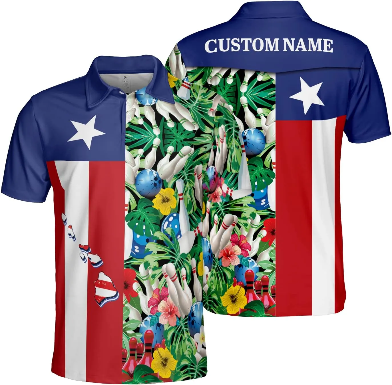 Personalized Men's Bowling Polo Shirts - Quick Dry Short Sleeve Polo Shirts for Bowling Tournaments Series 01