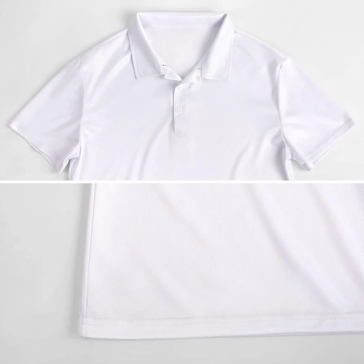 Pink-Flamingoes Pattern Mens Polo Shirts Quick Dry Short Sleeve T-shirts Slim Tennis Collared Tees Tops