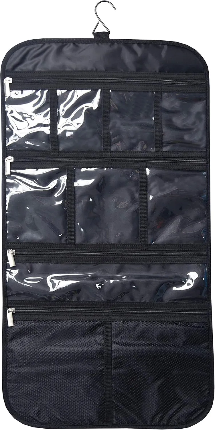 Premium Hanging Toiletry Travel Bag - Cosmetic, Jewelry, Toiletry & Accessory Storage Organizer Bag, Large Size, Various Compartments