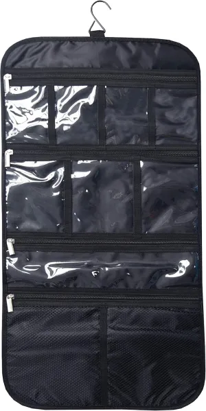 Premium Hanging Toiletry Travel Bag - Cosmetic, Jewelry, Toiletry & Accessory Storage Organizer Bag, Large Size, Various Compartments