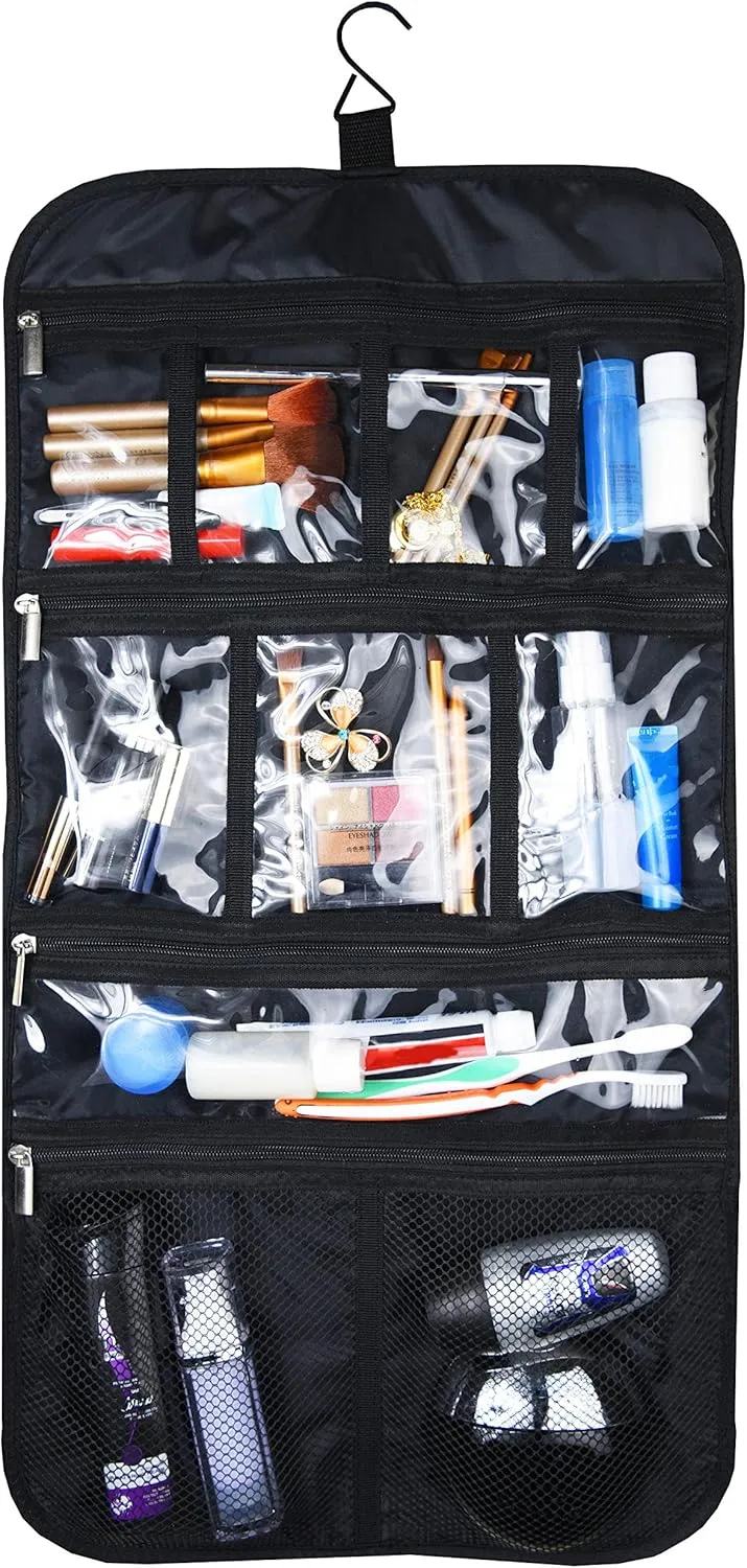 Premium Hanging Toiletry Travel Bag - Cosmetic, Jewelry, Toiletry & Accessory Storage Organizer Bag, Large Size, Various Compartments