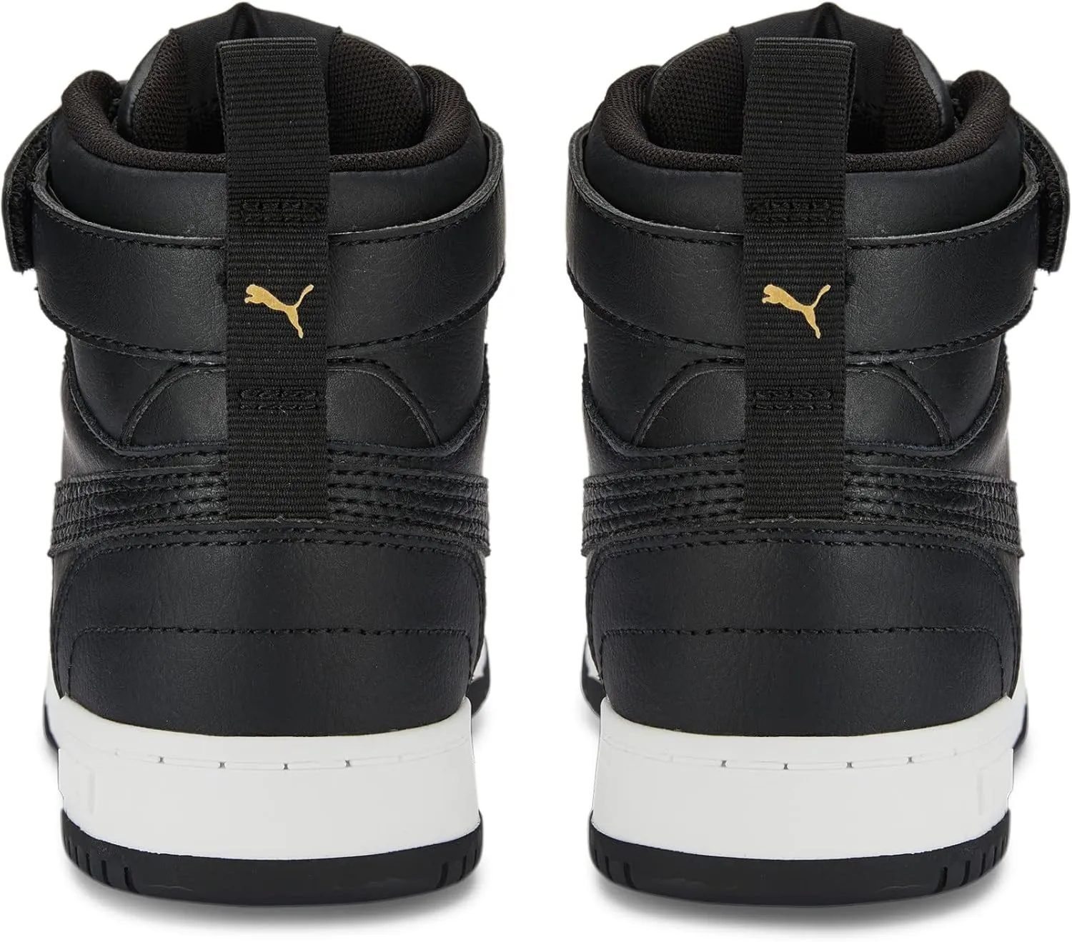 PUMA Mid Shoes RBD Game Sneaker, Black-Team Gold, 5 US Unisex Big Kid