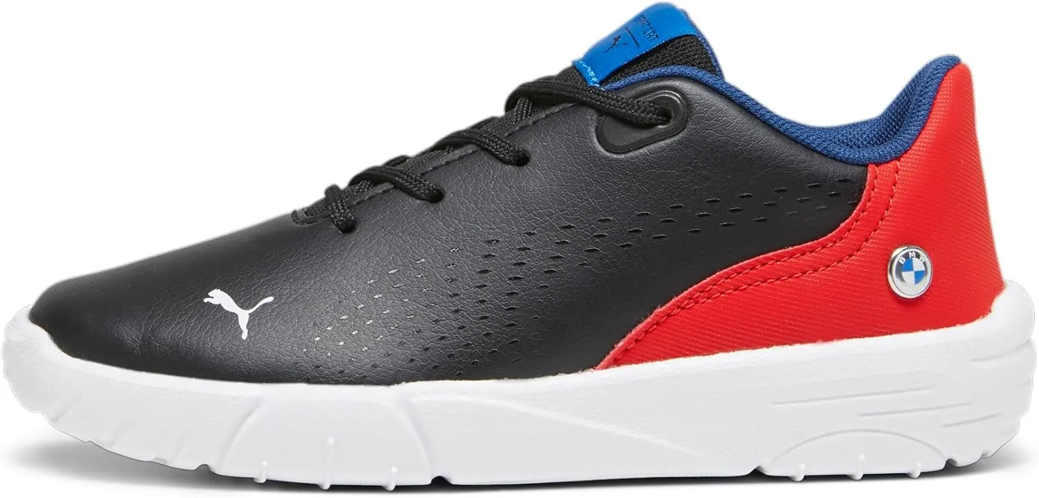 PUMA Unisex-Child Alternative Closure Shoes BMW M Motorsport Drift Cat Decima Hook and Loop Sneaker, Black/Pop Red White, 11.5 US Little Kid