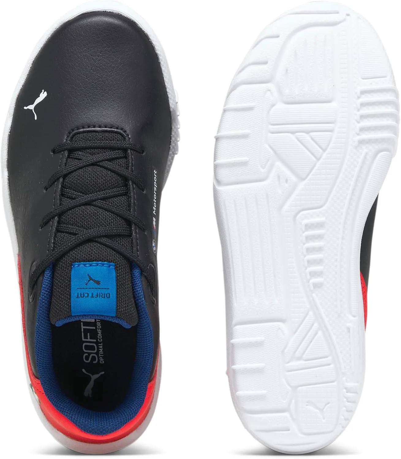PUMA Unisex-Child Alternative Closure Shoes BMW M Motorsport Drift Cat Decima Hook and Loop Sneaker, Black/Pop Red White, 11.5 US Little Kid