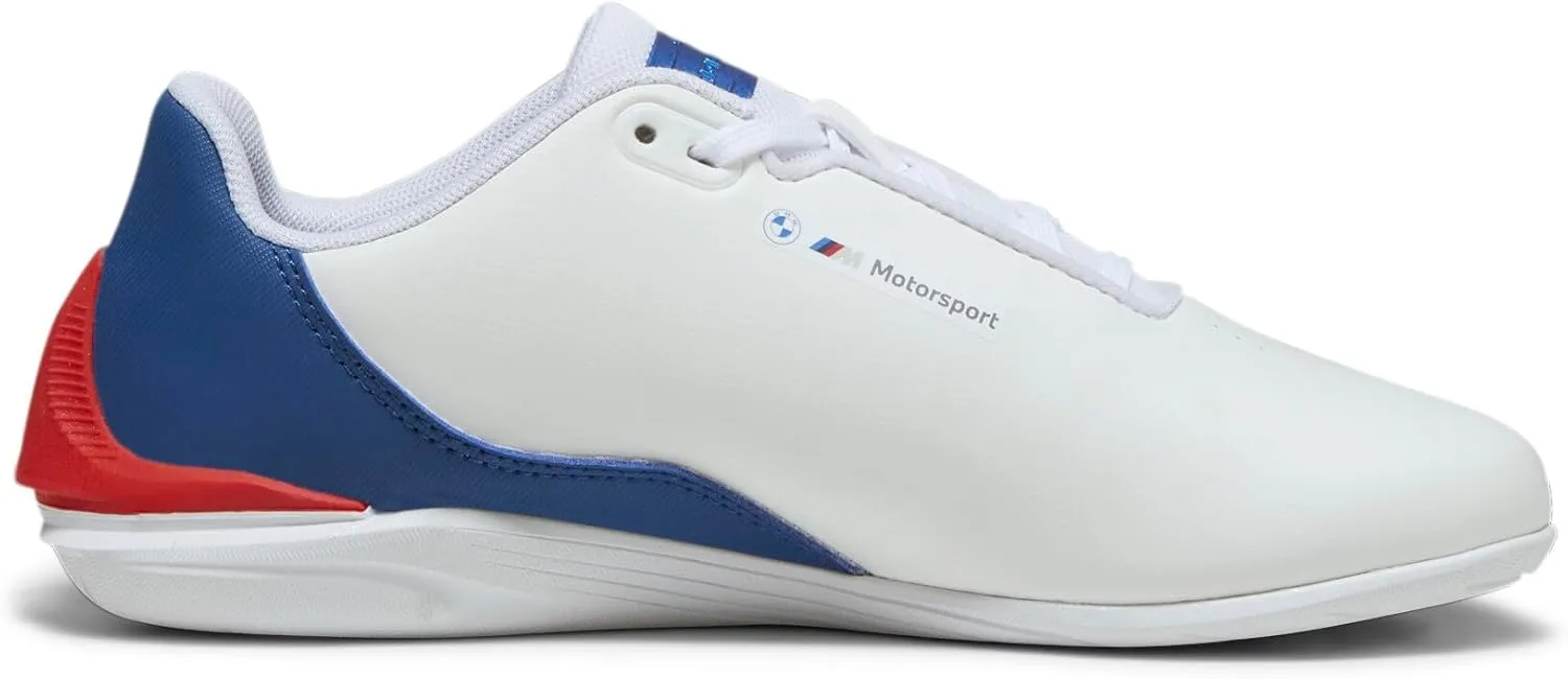 PUMA Unisex-Child M Motorsport Drift Cat Hook and Loop Shoes Kids BMW Sneaker, White-Pro Blue, 4 US Toddler