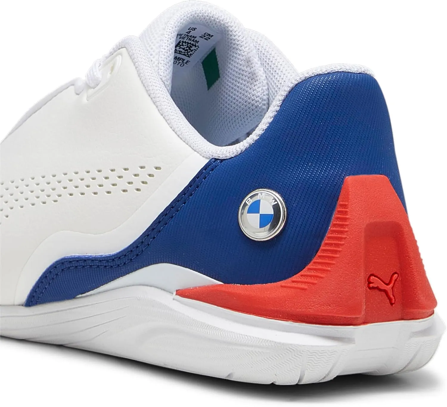 PUMA Unisex-Child M Motorsport Drift Cat Hook and Loop Shoes Kids BMW Sneaker, White-Pro Blue, 4 US Toddler
