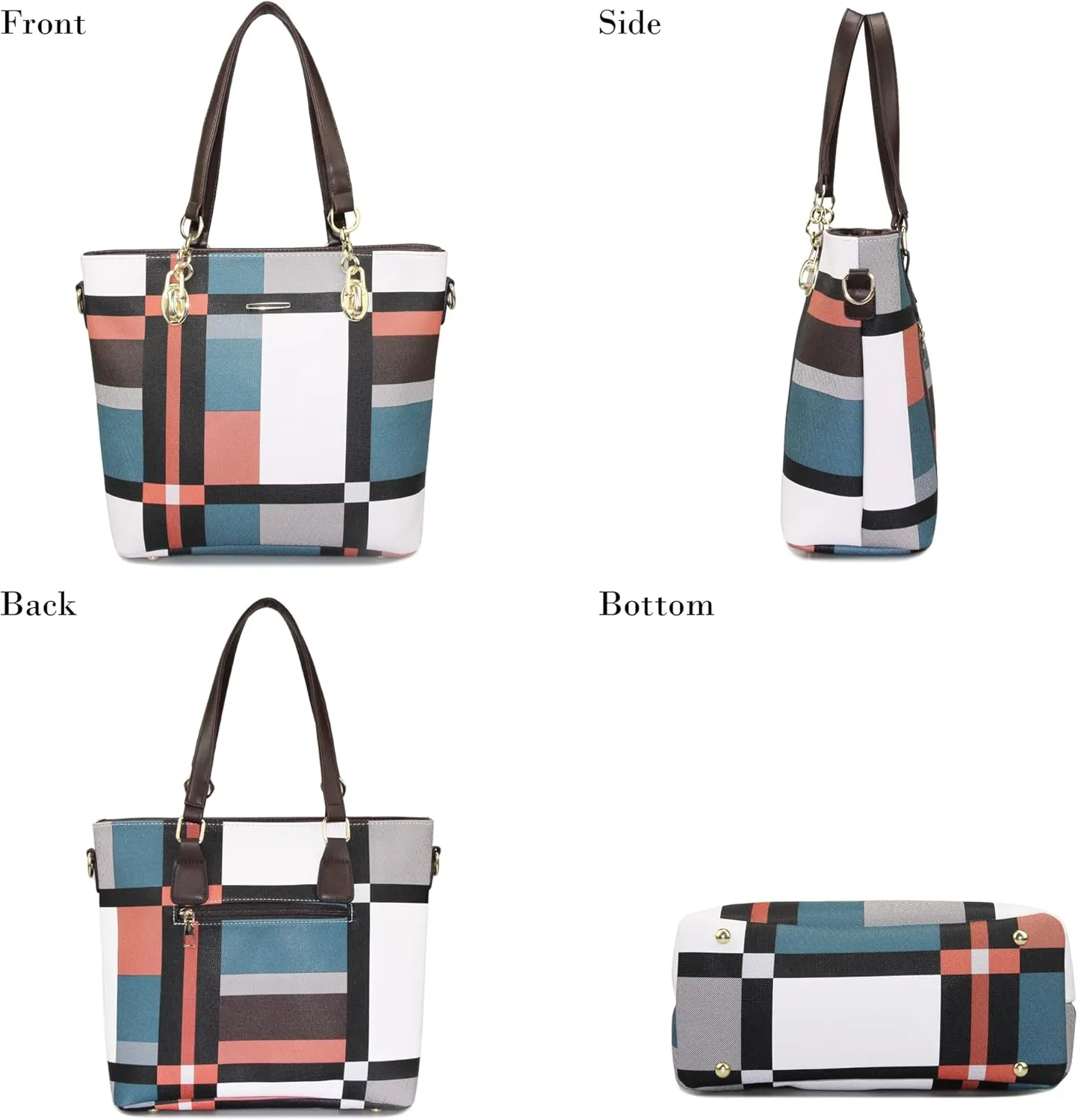 Purses and Handbags for Women Synthetic Leather Tote Crossbody Bags Satchel Purses Set 6pcs